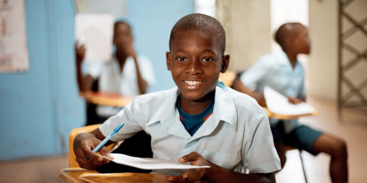 shallow-focus-shot-african-child-learning-school